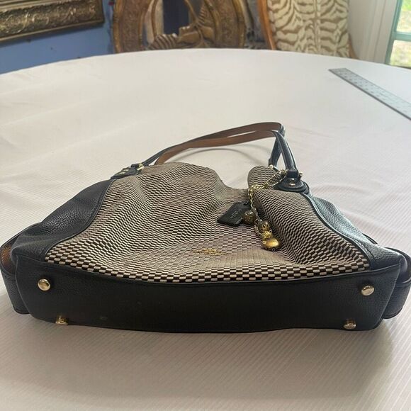 Coach 28895 Edie 31 Legacy Print Black Color Jacquard Leather Shoulder Bag - Picture 5 of 15